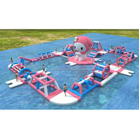 Parc aquatique flottant de plage, parc aquatique gonflable extérieur mobile pour adultes et enfants