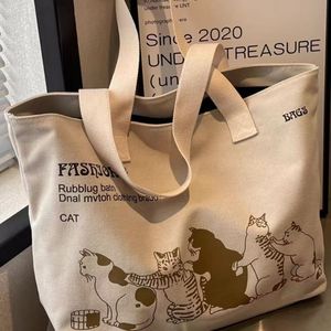 Multi Pocket Cat Embroidered Nylon Tote Bag Reusable <b>Handbag</b> with OEM Service - Product Image 2