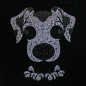 Transfert thermocollant en strass motif patte de <span class=keywords><strong>chien</strong></span> blanc argenté pour T-shirt, sweat à capuche, femmes, hommes, amoureux des chiens, DIY, vente en gros - Product Image 1
