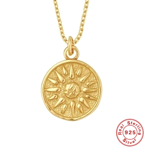 Collar de Plata de Ley S925 con Baño de Oro de 18K, Diseño de Girasol, Estilo Lujoso y Versátil, Venta al Por Mayor - Product Image 5