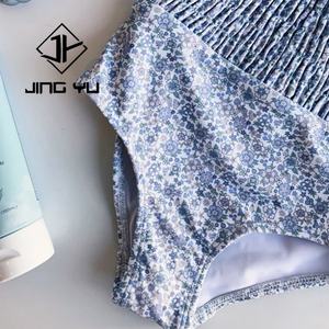 Traje de Baño para Bebé JINGYU, Traje de Baño Infantil con Estampado Personalizado, Traje de Baño de una Pieza con Pliegues de Nailon Reciclado para Niños Pequeños - Product Image 2