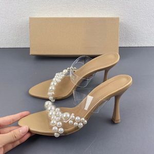 Nuevo Modelo de Zapatos de Mujer, Tacones Altos Stiletto, Mules con Punta de Perla, Zapatos de Tacón para Mujer - Product Image 4