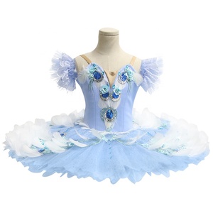 T0202 Tutú de Ballet Profesional Azul Pájaro, Disfraces de Bailarina, Tutú de Danza Clásica para Solista - Product Image 1