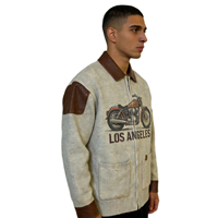 Cardigan zippé côtelé oversize vintage décontracté pour homme, style streetwear automne-hiver, avec poches, vente en gros