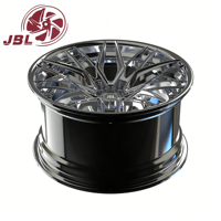 Ruedas Forjadas de Dos Piezas de 18-26 Pulgadas, Cromado Espejo, Diseño de Rayos Múltiples con Remaches, Llanta Profunda, Aleación de Aluminio, Nuevo Diseño Cóncavo de 25mm