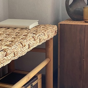 Solid Wood Rattan <b>Bench</b> Nordic Style <b>Entryway</b> Shoe Changing <b>Bench</b> Living Room Storage Seat - Product Image 4