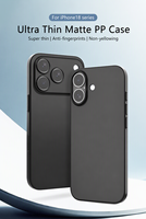 Coque de téléphone ultra-fine en PP mat pour iPhone 18 Pro, anti-jaunissement, vente en gros