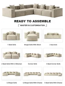 Нова современная мебель для гостиной наборы бесплатная комбинация секционный диван ткань модульный угловой диван