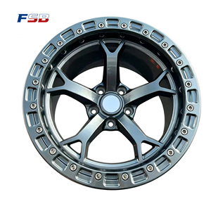 ล้อแม็กซ์ Beadlocks 17 นิ้ว 17x10.5 +20 สี Gunmetal ลาย 5 ก้าน 5x114.3 แบบสองชิ้น ดีไซน์เว้า สำหรับ 350Z 370Z - Product Image 1