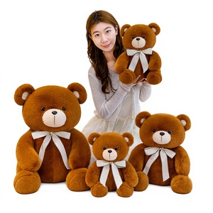 Oso de Peluche <span class=keywords><strong>Dudu</strong></span>, Oso de Peluche Marrón con Lazo, Almohada de Peluche de Poliéster y Algodón PP, Regalo Perfecto <span class=keywords><strong>para</strong></span> Novia, Día de San Valentín - Product Image 1