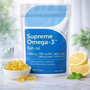 ओमेगा-3 मछली तेल 1300 मिलीग्राम प्रति सेवारत 700 मिलीग्राम एपा 500 मिलीग्राम विटामिन डी 3 बर्गर ताजा नींबू स्वाद वयस्क प्रतिरक्षा समर्थन 60 - Product Image 3