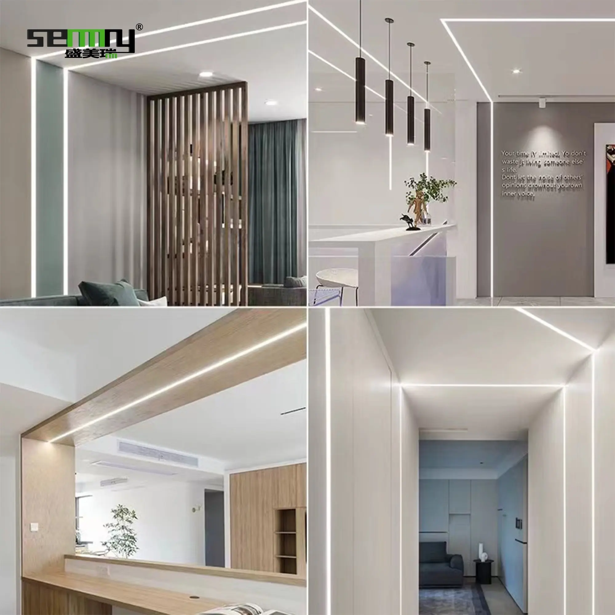 For Ceiling Alu Profil Channel Recessed Architectural Drywall Gypsum Unilateral Plaster in LED Aluminium