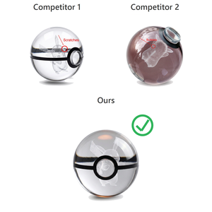 Boîte cadeau Pokémon Ball lumineuse de 50 mm, <span class=keywords><strong>cristal</strong></span> K9, Pokeball gravée en 3D, base LED, lampe de nuit, cadeaux de Noël et d'anniversaire pour enfants - Product Image 4