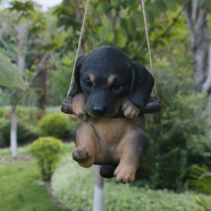 Adornos de jardín para perro, estatua de perro realista, mini colgante, escultura de perro de resina - Product Image 4