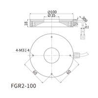Lampe annulaire LED sans ombre BT-FH100 pour vision industrielle, diamètre 145x100mm, DC 24V, garantie 1 an, pour microscopes et caméras industrielles