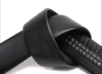 Ceintures en cuir véritable noires pour hommes d'affaires, ceinture automatique décontractée, mode