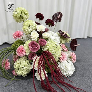 Arrangement de fleurs artificielles pour décoration de mariage, rose, bordeaux, <span class=keywords><strong>blanc</strong></span> - Product Image 1