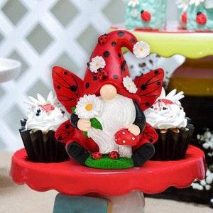Witt Ladybug Garden Gnome Statue <strong>Seven</strong> Star <strong>Dwarf</strong> Microlandscape Decoration Resin Crafts Decorative Potted Design - Product Image 2