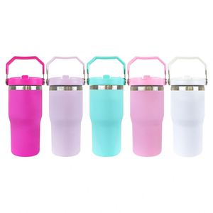 Botella de agua infantil de 20 oz con aislamiento al vacío para sublimación, vaso deportivo para niños de 20 oz con asa y tapa con pajita para actividades al aire libre - Product Image 1