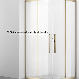 Salle <span class=keywords><strong>de</strong></span> bain coin anticorrosion métal encadré verre secteur forme double porte <span class=keywords><strong>de</strong></span> <span class=keywords><strong>douche</strong></span> coulissante avec <span class=keywords><strong>poignée</strong></span> en acier inoxydable - Product Image 3