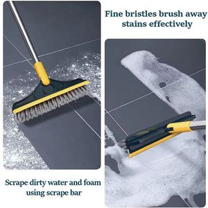 Brosse de nettoyage multifonctionnelle en plastique à long manche pour les interstices, les toilettes, les coins du sol et les fenêtres - Product Image 2
