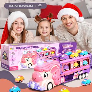 Nuevo superventas juguetes de Navidad niñas princesa unicornio fricción <span class=keywords><strong>juguete</strong></span> vehículo plegable transformación ranura coche <span class=keywords><strong>juguete</strong></span> para niños - Product Image 2