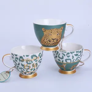 环保印花特殊哑光贴花，带金色散装廉价陶瓷瓷杯咖啡杯或茶杯16盎司马克杯