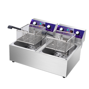 <span class=keywords><strong>Friteuse</strong></span> électrique professionnelle HENGZHI à double cuve en acier inoxydable <span class=keywords><strong>3000W</strong></span> certifiée CE avec garantie d'un an pour une cuisson rapide - Product Image 1