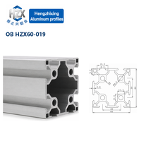 Profilé en aluminium à rainure en T norme européenne 6060, 6063-T5 60x60 pour la construction de cadres de machines de ligne d'assemblage, structure de bâtiment, découpe CNC