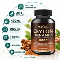 Formule personnalisée Shecome Ceylon Cinnamon Capsules, soutien énergétique et métabolique pour la santé des adultes, complément de cannelle
