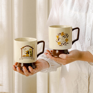 แก้วเซรามิคลายการ์ตูน แก้วกาแฟทรงสูง ดีไซน์วินเทจ ของขวัญสำหรับดื่มชา กาแฟ ใช้ได้ทั่วไป - Product Image 5
