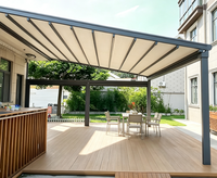 Auvent pliant électrique extensible à cassette motorisé avec télécommande pour fêtes en plein air, hôtels, villas |   Cadre en alliage d'aluminium