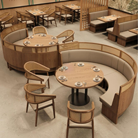 Café personnalisé pour restaurant de restauration rapide banc de canapé café commercial ensemble de meubles de cabine de restaurant en bois table et chaises