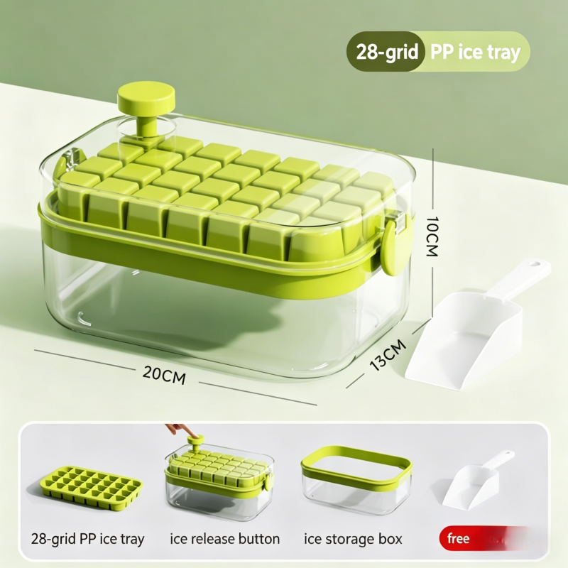 Single Button Single Layer(Green, 28 Ice Grids)