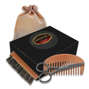 <span class=keywords><strong>Brosse</strong></span> en bois et à baume pour hommes, <span class=keywords><strong>Kit</strong></span> de toilettage pour la <span class=keywords><strong>barbe</strong></span>, avec pochette en tissu, 500g, de haute qualité, vente en gros - Product Image 4