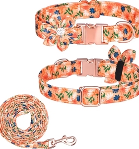 Accesorios para perros de alta calidad, conjuntos de collar y correa para perros personalizados de lujo con lazo de fijación - Product Image 5