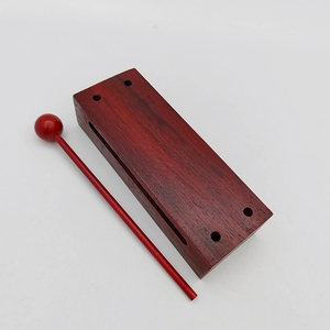 Bloc de percussion en bois massif rouge avec maillet en bois, instrument Orff pour l'entraînement rythmique des enfants, vente en gros - Product Image 2