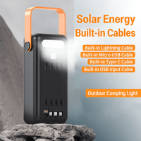 Batterie externe solaire 80000mAh étanche, chargeur portable d'extérieur avec double USB et lampe torche, idéal pour le camping et les situations d'urgence en randonnée