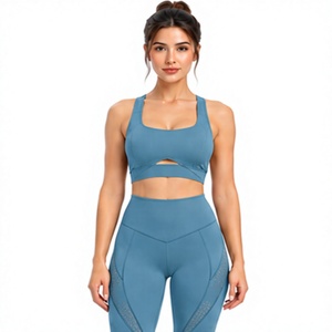 Conjunto de Yoga para Mujer, Sujetador Deportivo con Espalda en U, Leggings de Cintura Alta sin Costuras, Traje Deportivo Elástico sin Costuras para Gimnasio, Fitness, Pilates - Product Image 1