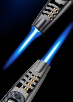 Logo personnalisé extérieur flamme bleue gaz gonflable butane gril feu d'artifice cuisson torche en métal briquets avec verrouillage de sécurité