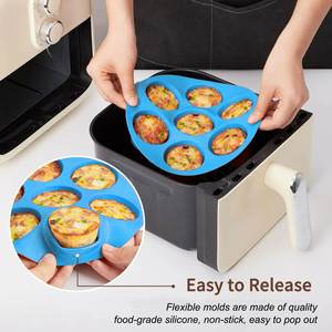 Molde de Silicona para Muffins, Antiadherente, de 7 Cavidades, para Freidora de Aire, Huevos, Cupcakes, Tartas y Accesorios para Pasteles - Product Image 3