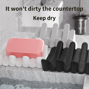 צלחת סבון סיליקון עם ניקוז עצמי מגש סבון ללא להחליק לחך אמבטיה למטבח חדר רחצה ספוג גומי משטח סבונים - Product Image 4