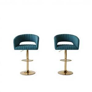 Iron Velvet <b>Adjustable</b> Minimalist Bar <b>Stools</b> Modern Swivel Commercial-Use Home Bar Dining Gym Counter <b>Height</b> Living Room Hotel - Product Image 4
