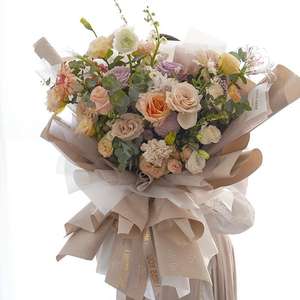 Ouya กระดาษห่อดอกไม้สดพิมพ์ลายหัวใจขนาดเล็กกันน้ำสำหรับร้านดอกไม้และช่อดอกไม้ - Product Image 4