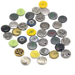 Toptan fabrika özel marka adı Logo ceket düğmeleri J giyim kot düğmesi kot düğmeleri çinko alaşım Metal saplı yuvarlak