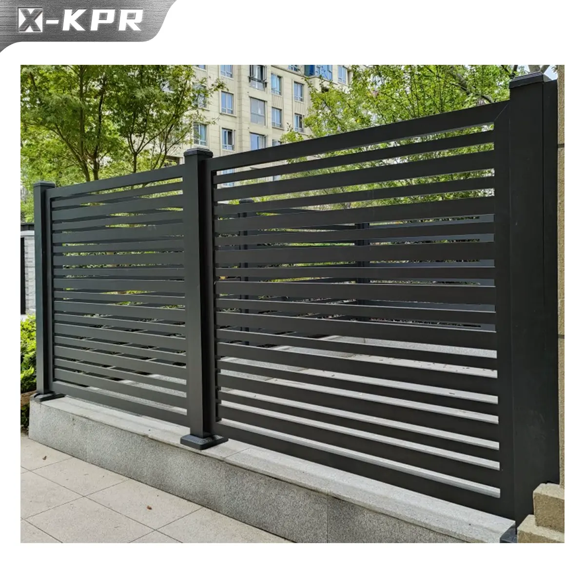 X-KPR Extérieur maison jardin clôture à lattes en aluminium intimité panneaux de clôture en aluminium