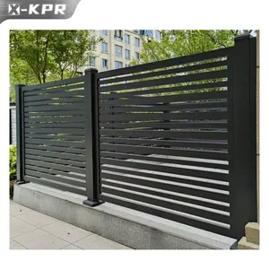 X-KPR Outdoor House Garden Aluminum Slat Fence Privacy Aluminum Fence Panels