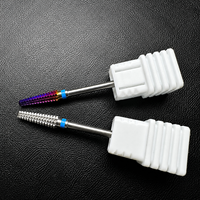 Machine à polir les ongles 2-en-1 à double tête en acier tungstène de marque YV, outil de perçage avant pour capsules d'acrylique, grain 4/6 pour cuticules