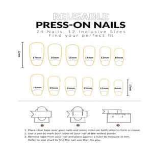 24 <span class=keywords><strong>Uñas</strong></span> Postizas Rosadas con Forma de Ballet, Copo de Nieve, Diamantes 3D, Purpurina Negra, <span class=keywords><strong>Uñas</strong></span> Artificiales Adhesivas - Product Image 2