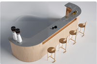 Meubles de comptoir de café-boutique Fashion Mall Coffee Shop Bar Distributeur automatique avec un design d'éclairage LED élégant